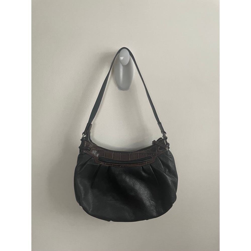 Brighton‎ Black Leather Hobo Bag with Brown Croc Trim & Silver Hardware - Picture 12 of 12